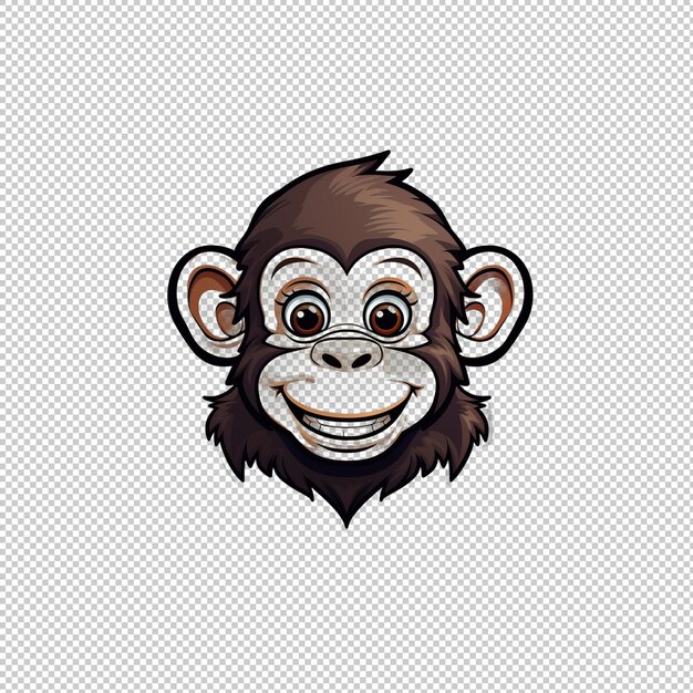 PSD logotipo de adesivo monkey isolado isolado de fundo