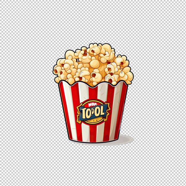 PSD logotipo de adesivo popcorn isolado isolado de fundo