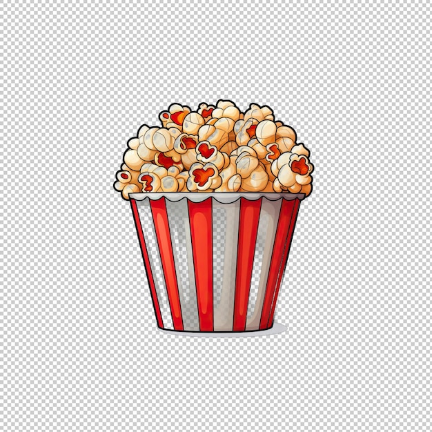 Logotipo de adesivo popcorn isolado isolado de fundo
