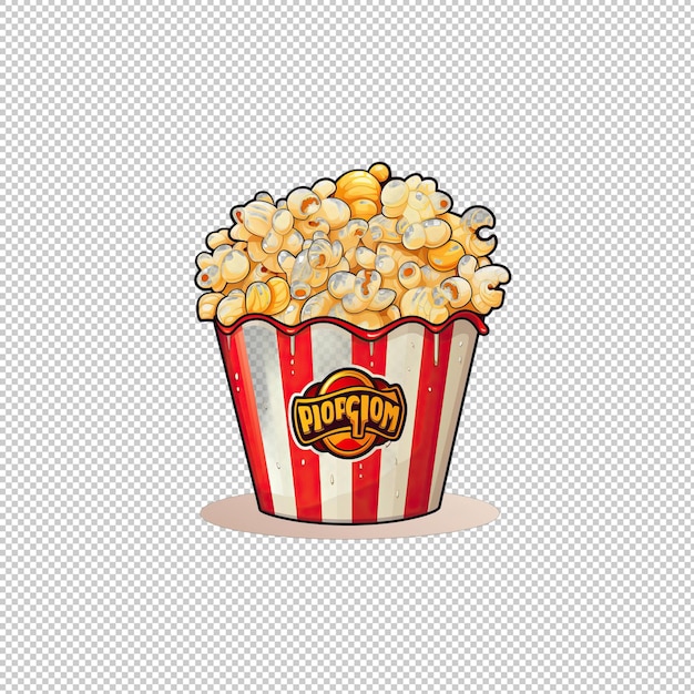 PSD logotipo de adesivo popcorn isolado isolado de fundo