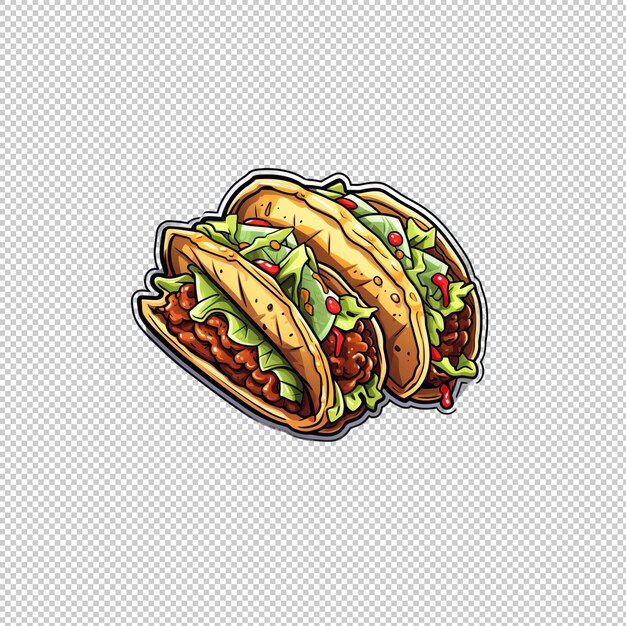 Logotipo de adesivo tacos isolado fundo isolado