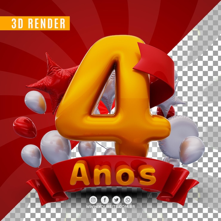 PSD logotipo de aniversário 3d para empresas e eventos