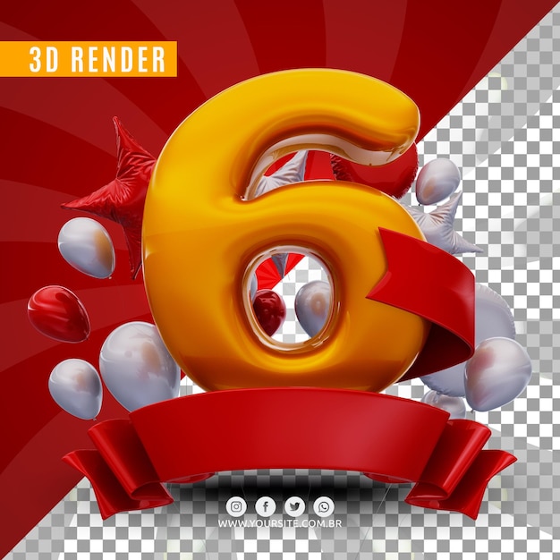 PSD logotipo de aniversário 3d para empresas e eventos