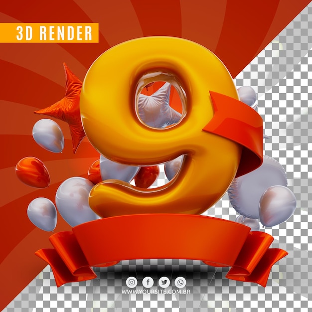 logotipo de aniversário 3D para empresas e eventos