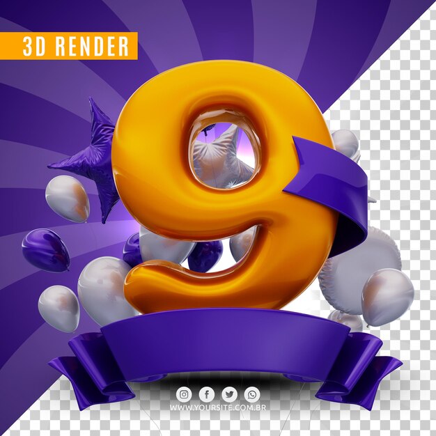 logotipo de aniversário 3D para empresas e eventos