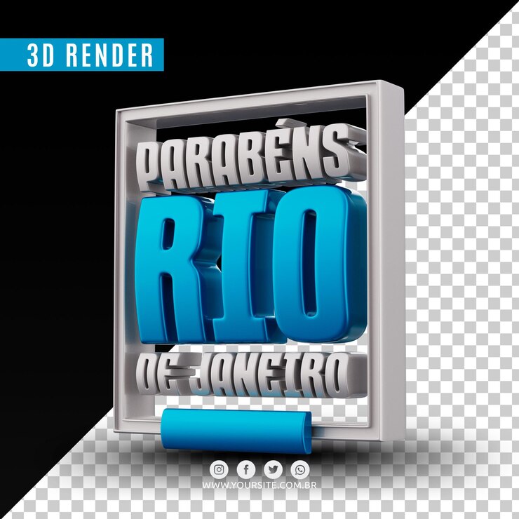 PSD logotipo de aniversário do rio de janeiro psd premium