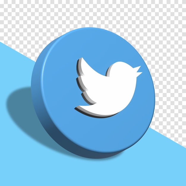 Logotipo de aplicativos do Twitter em grande estilo ativo de design 3d isolado ícone do aplicativo do Twitter ícone do Twitter 3d