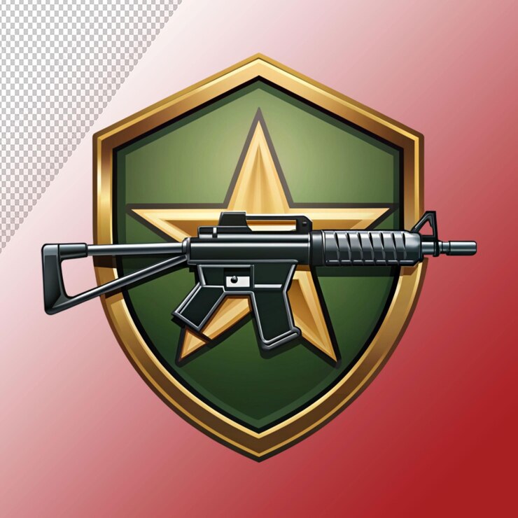 PSD logotipo de arma do exército em fundo transparente