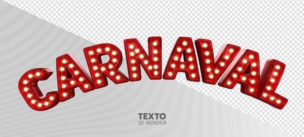 PSD logotipo de carnaval de renderização psd 3d com textura realista