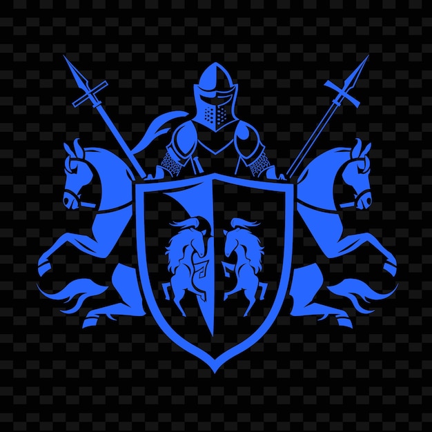 Logotipo de cavaleiro de justa medieval com lanças e cavalos f designs vetoriais tribais criativos