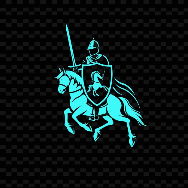 PSD logotipo de cavaleiro de justa medieval com lanças e cavalos f designs vetoriais tribais criativos