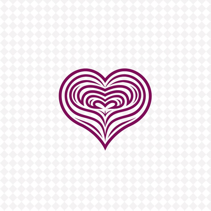 PSD logotipo de coração minimalista com curvas decorativas e um simples sh designs criativos de vetores de plantas