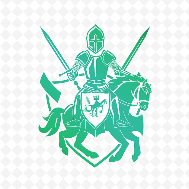 Logotipo de crista de cavaleiro de justa medieval com lanças de justa e projetos vetoriais tribais criativos
