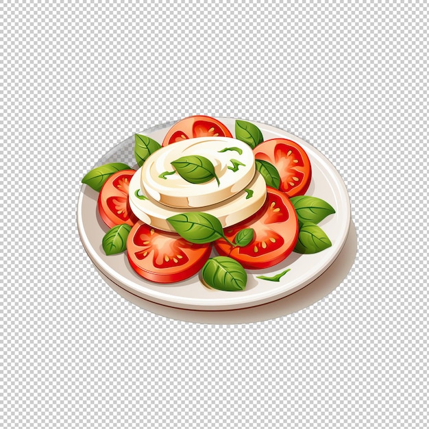 PSD logotipo de desenho animado caprese salada fundo isolado