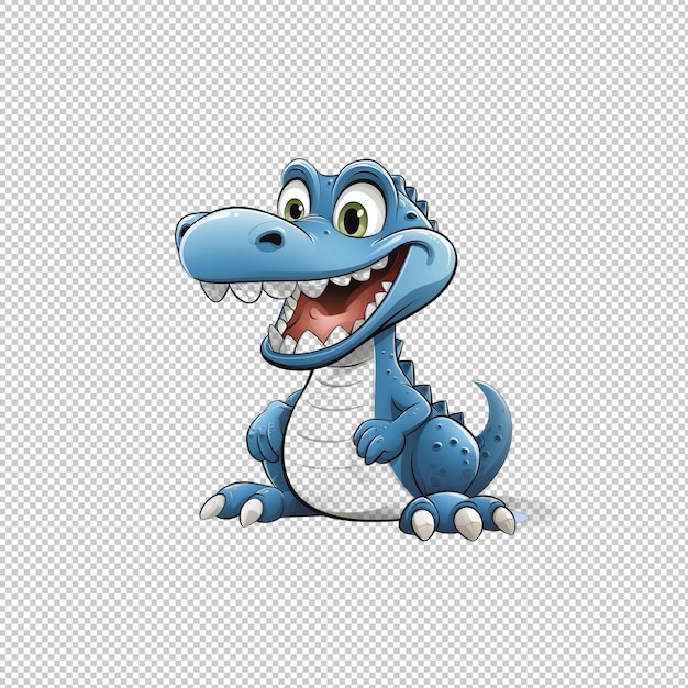 PSD logotipo de desenho animado crocodilo isolado iso de fundo