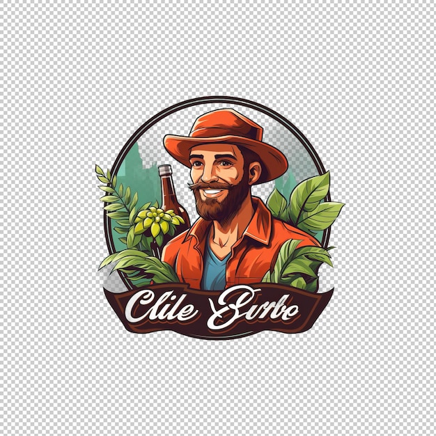 PSD logotipo de desenho animado cuba libre fundo isolado é