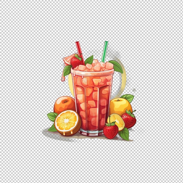 PSD logotipo de desenho animado fruit punch fundo isolado i