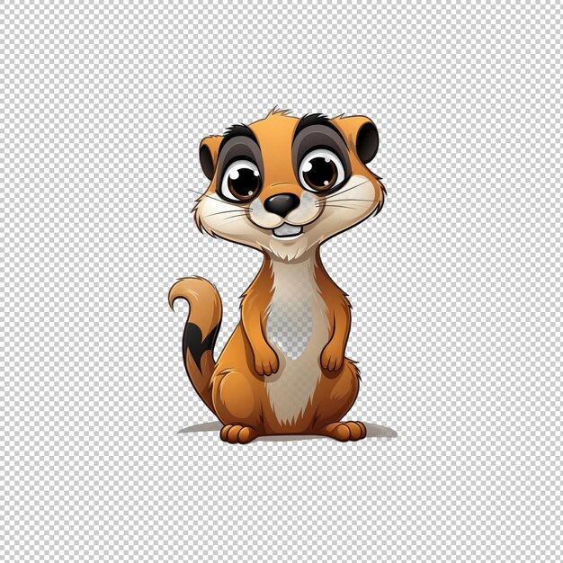 PSD logotipo de desenho animado meerkat isolado isola de fundo