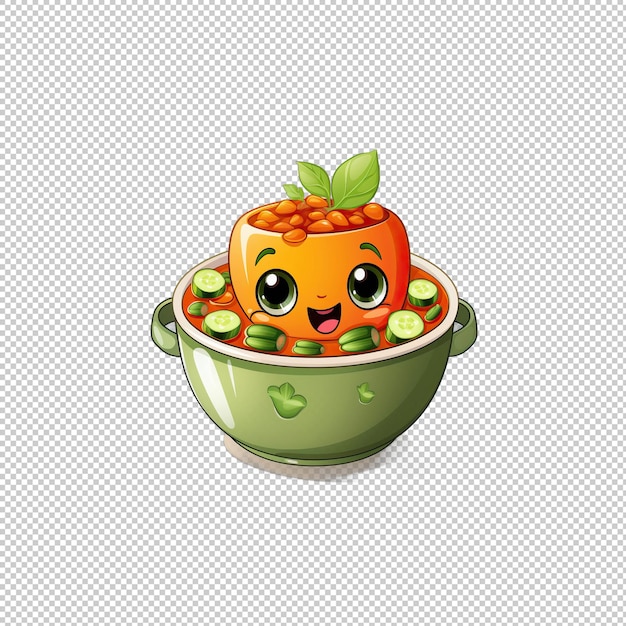 PSD logotipo de desenho animado minestrone soup fundo isolado