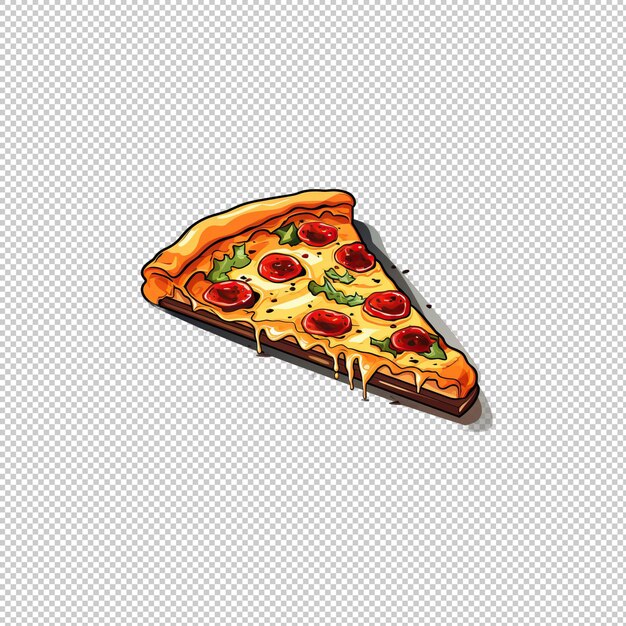 PSD logotipo de desenho animado pizza isolado fundo isolado