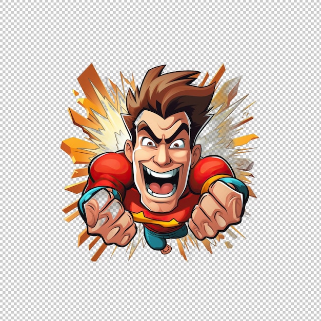 PSD logotipo de desenho animado punch isolado isolado de fundo