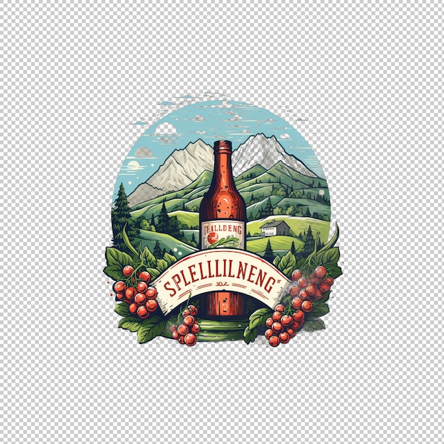 PSD logotipo de desenho animado san pellegrino fundo isolado