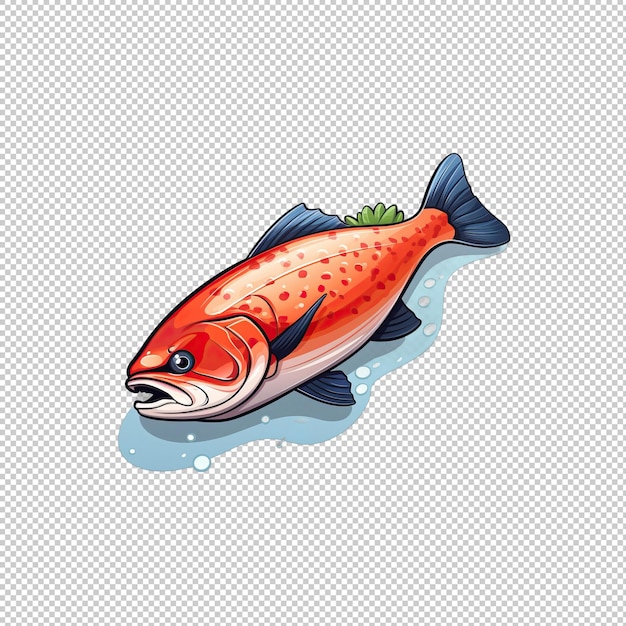 PSD logotipo de desenho animado sashimi isolado isola de fundo