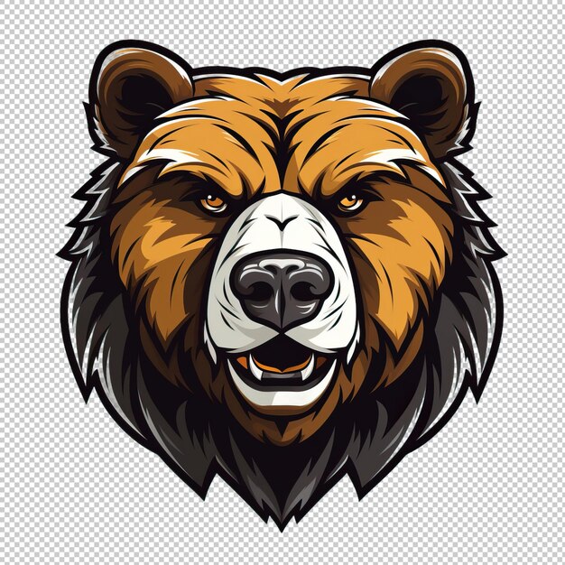 PSD logotipo de desenho animado urso de fundo isolado