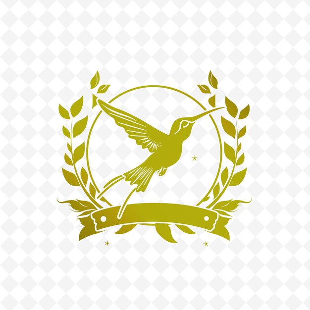 PSD logotipo de feijão de baunilha com fita decorativa e coleções de design vetorial de ervas naturais de colibri