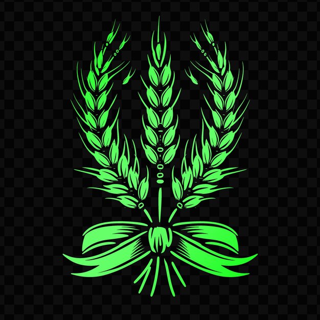 PSD logotipo de feixe de trigo vintage com fitas decorativas e uma scyth psd vector creative simple design art