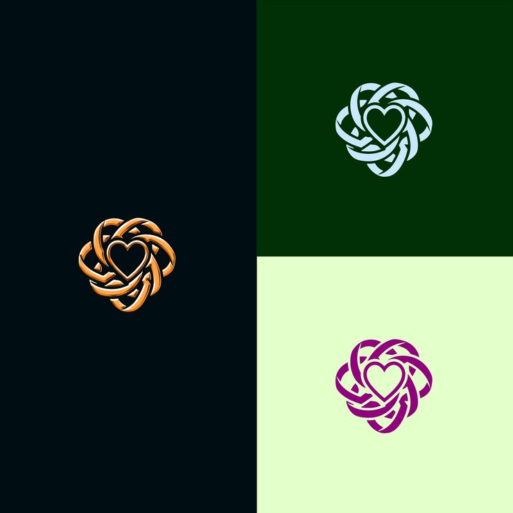 PSD logotipo de fita de responsabilidade social corporativa com designs vetoriais criativos e únicos de interconnec