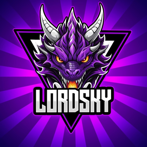 Logotipo de jogo de esports de dragão editável