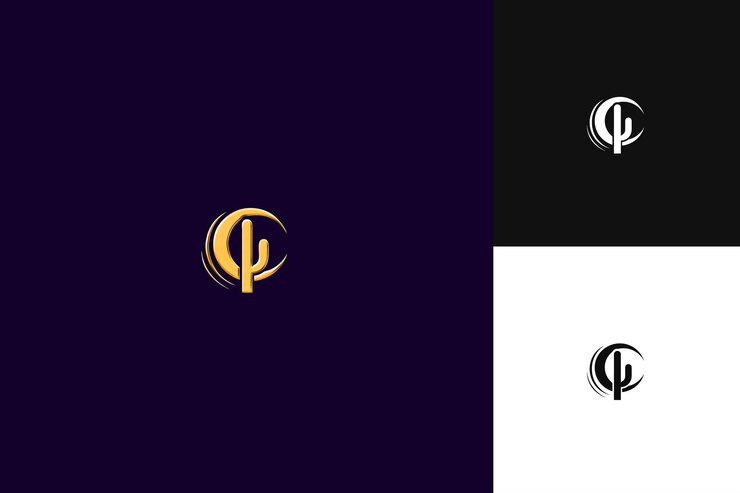 PSD logotipo de letra c com vibração nobre logotipo de marca de letra estilo de design ilustração logotipo de desenho vetorial