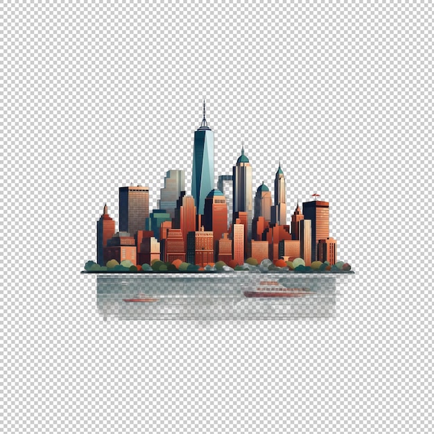 PSD logotipo de manhattan plano isolado isolado de fundo