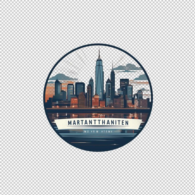 PSD logotipo de manhattan plano isolado isolado de fundo