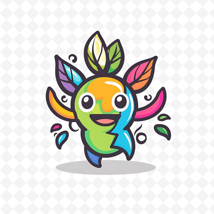 PSD logotipo de mascote colorido de cupuau com personagem de desenho animado brincalhão designs vetoriais criativos e minimalistas