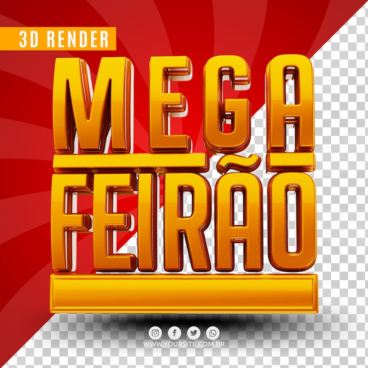 PSD logotipo de mega venda 3d para empresas
