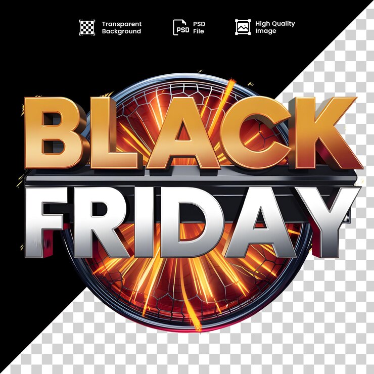 PSD logotipo de néon da black friday da png
