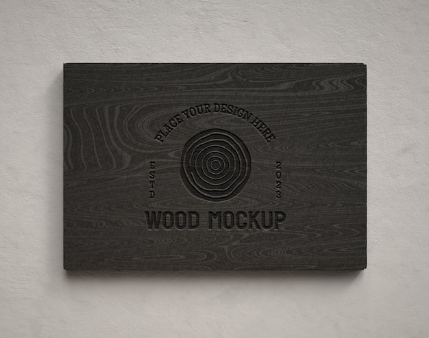 PSD logotipo de painel de madeira