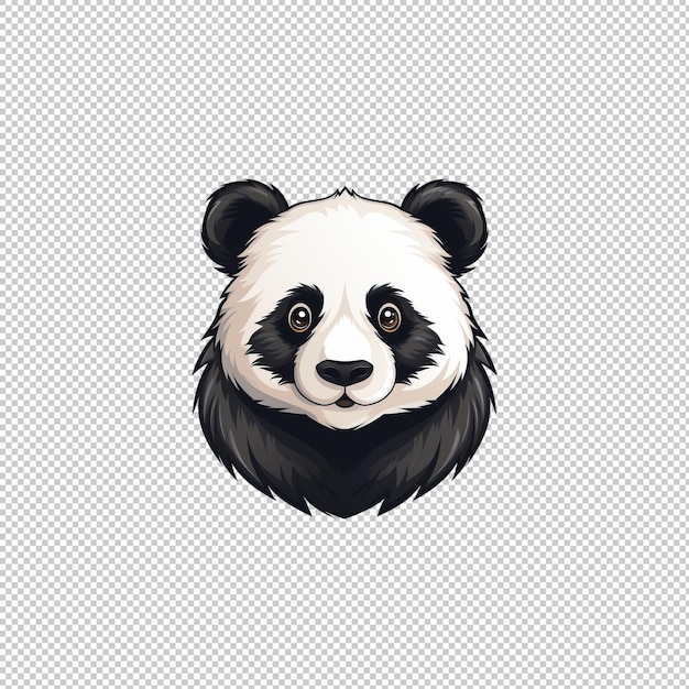 PSD logotipo de panda plano com fundo isolado h