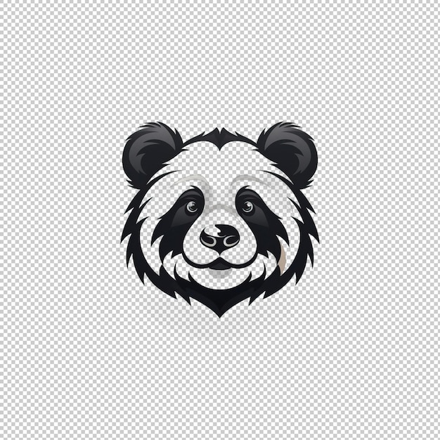 PSD logotipo de panda plano com fundo isolado h