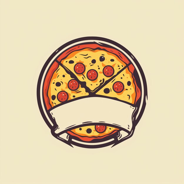 Logotipo de pizza retrô