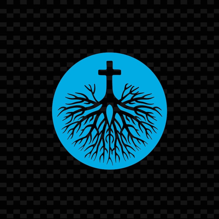 PSD logotipo de raiz de valeriana com círculo e cruz decorativos o nature herb vector design collections