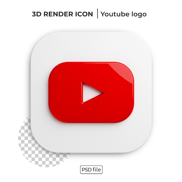 Logotipo de renderização 3D do Youtube