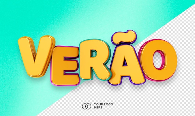 logotipo de renderização 3d verão verão no brasil para composição