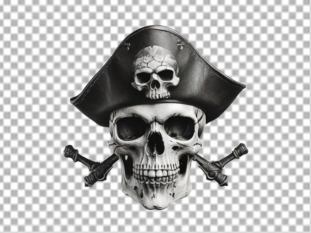 PSD logotipo de rosto de pirata em fundo transparente