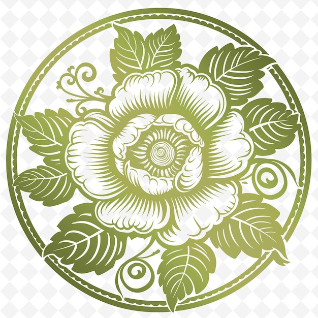 PSD logotipo de selo de camélia vintage com design vetorial criativo decorativo da coleção natureza