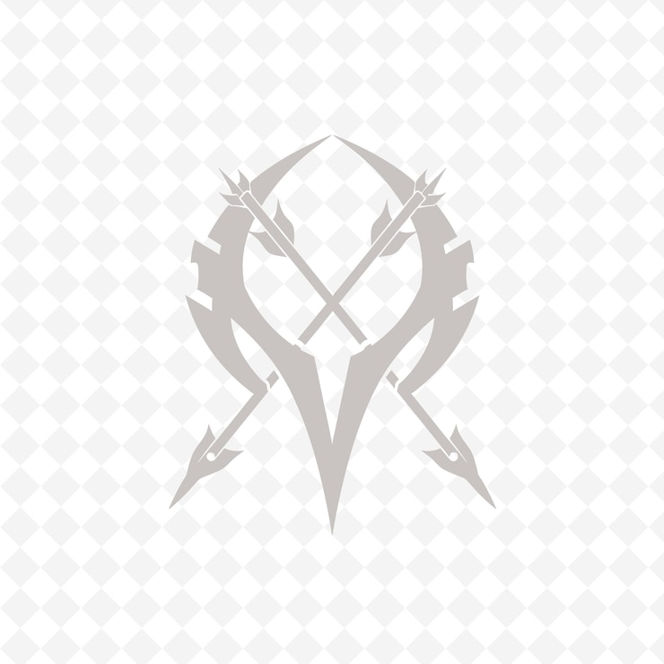 PSD logotipo de sigil da horda mongol com arcos e flechas para decoração designs vetoriais tribais criativos