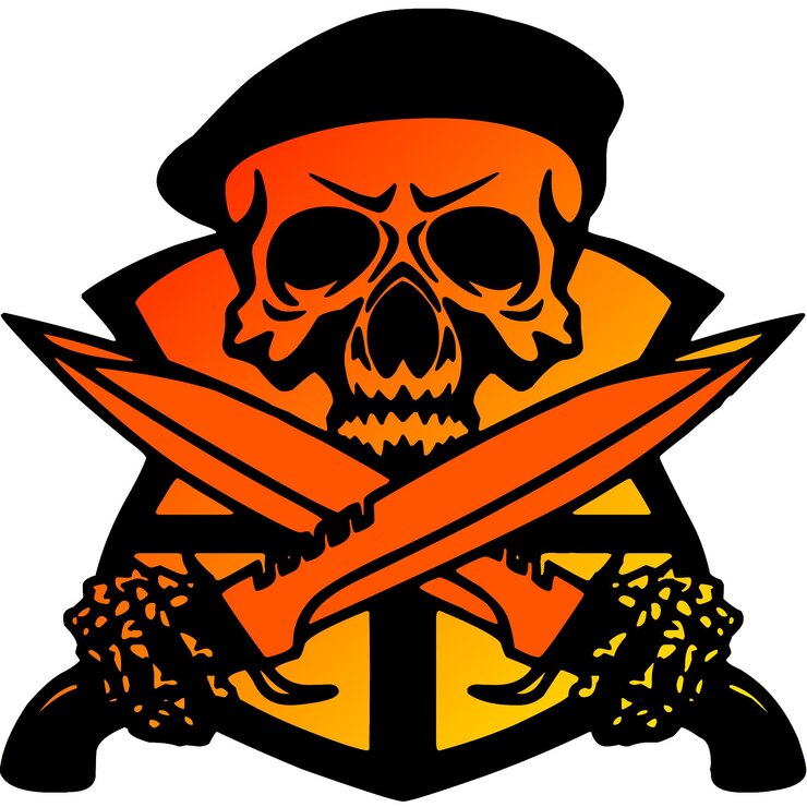 PSD logotipo design skull army
