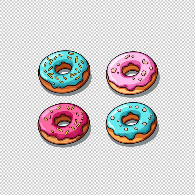 Logotipo de dibujos animados donuts aislado fondo aislado